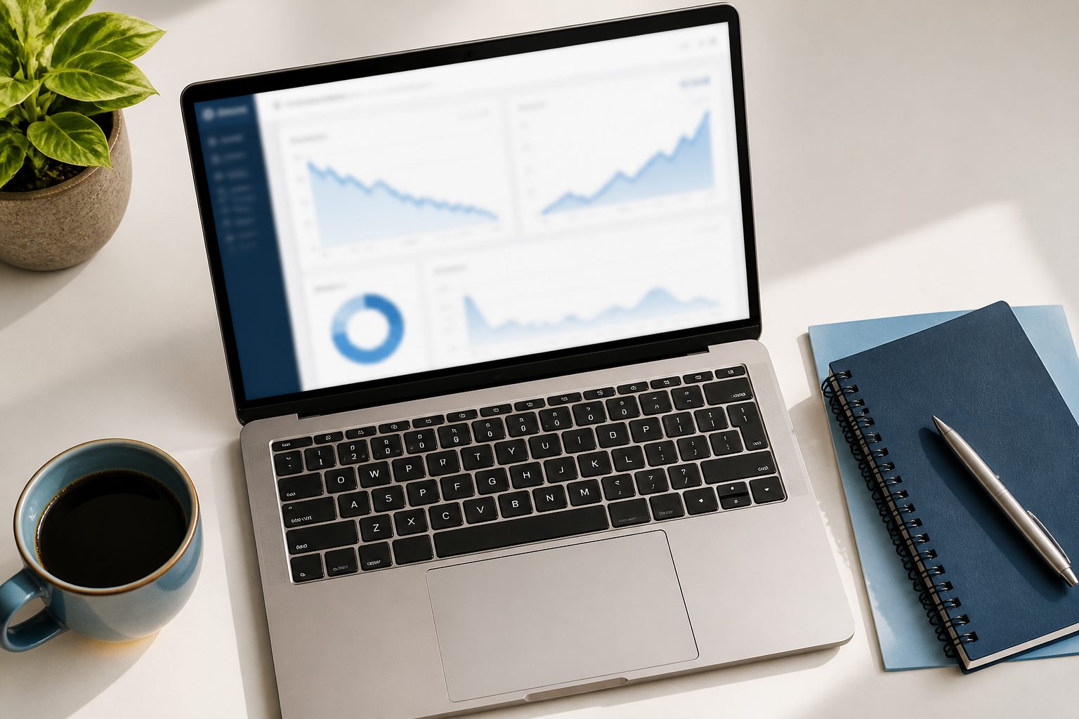 Consultant en marketing digital analysant les performances SEO d'un site sur un ordinateur portable
